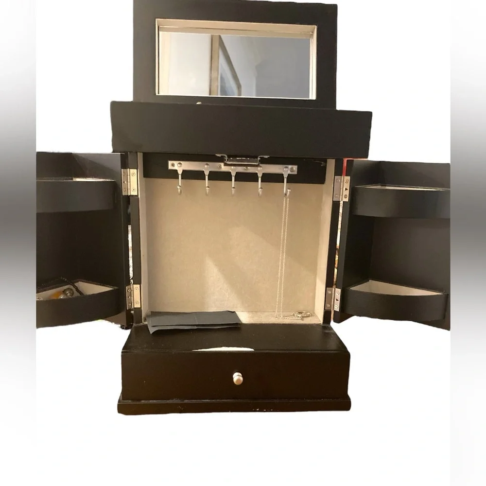 Wood Jewelry Box - Black - NEW